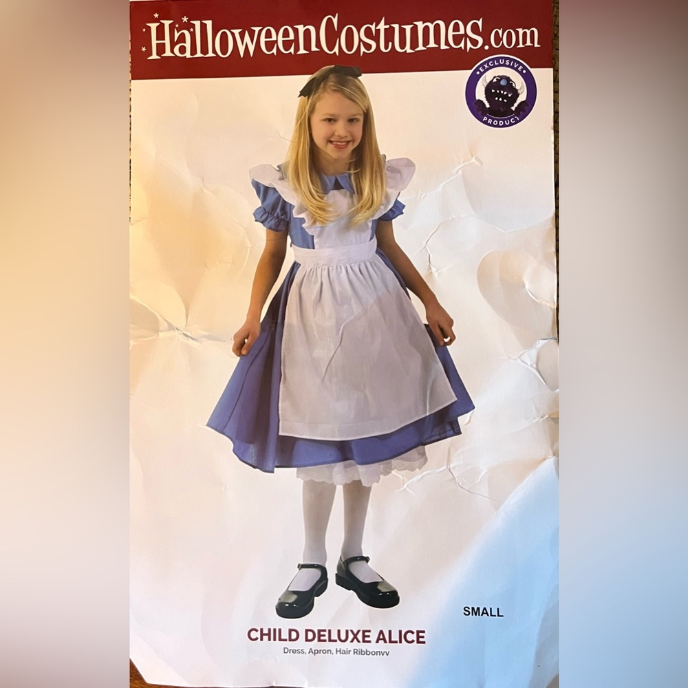 Kids Classic Storybook Costume Tea Party Dress- Blue and White